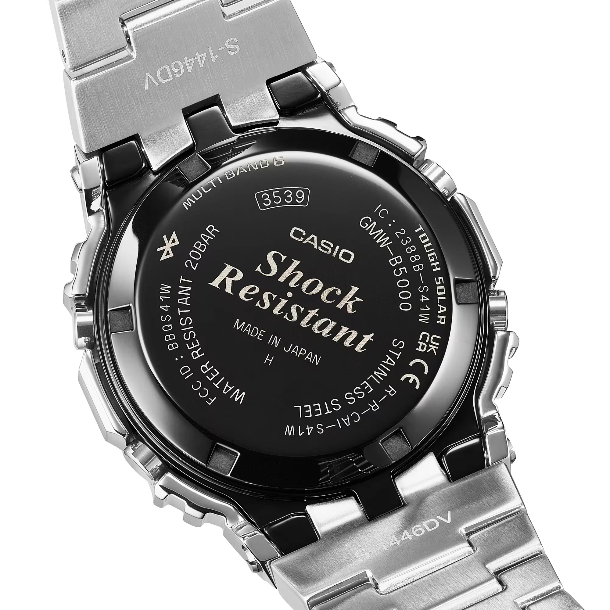 Casio G-Shock Full Metal Tough Solar Multi-Band 6 Bluetooth Silver Classic Red Line GMW-B5000D-1C - Image 3